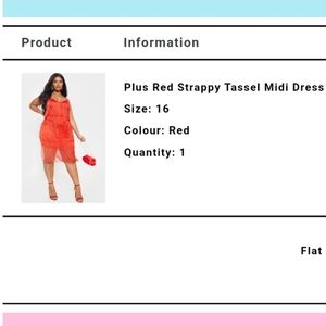 Red strappy Tassel midi dress